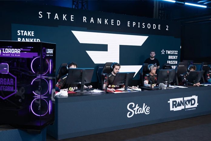 The FaZe Clan team stations during Stake Ranked Episode 2